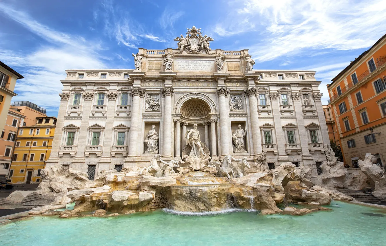Photo wallpaper Rome, Italy, fountain, The Vatican, Trevi fountain