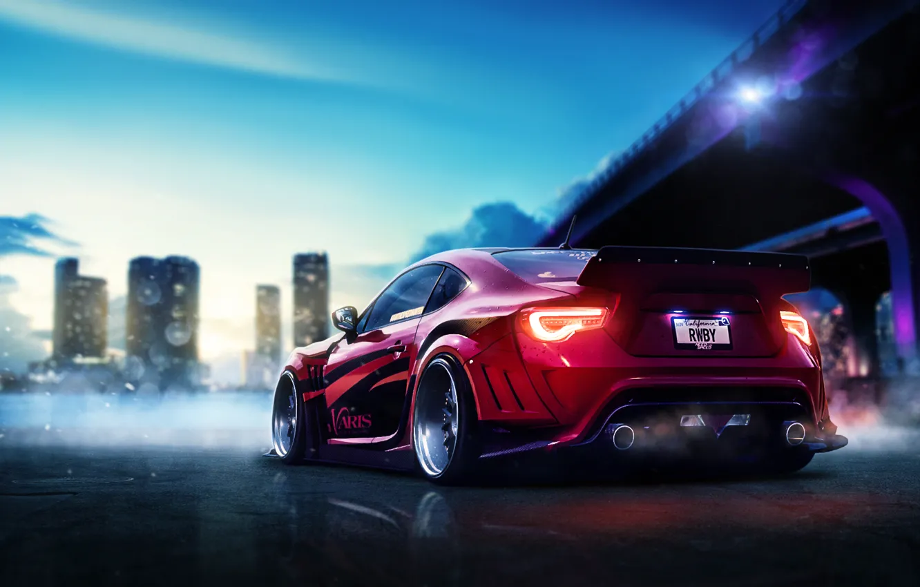 Photo wallpaper photoshop, sports car, Toyota GT 86