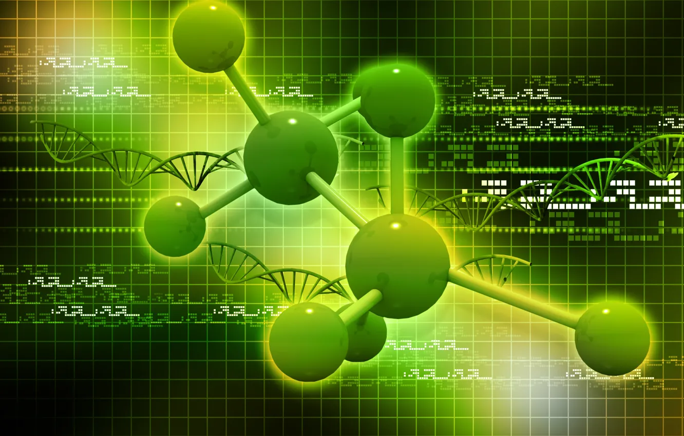 Photo wallpaper abstraction, background, cell, structure, molecule, atom