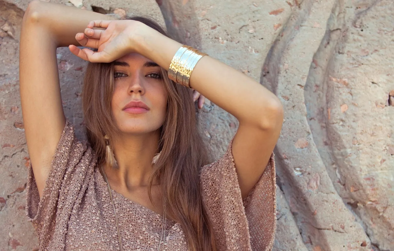 Photo wallpaper look, model, hair, beauty, bracelet, decoration, long, model