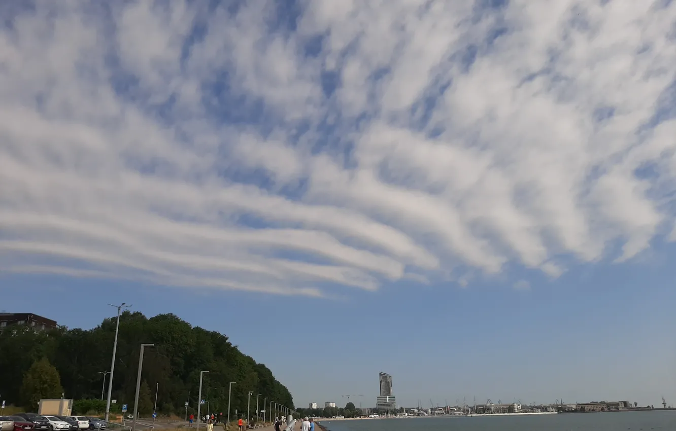 Photo wallpaper niebo, chmury, Sea, Bulwar