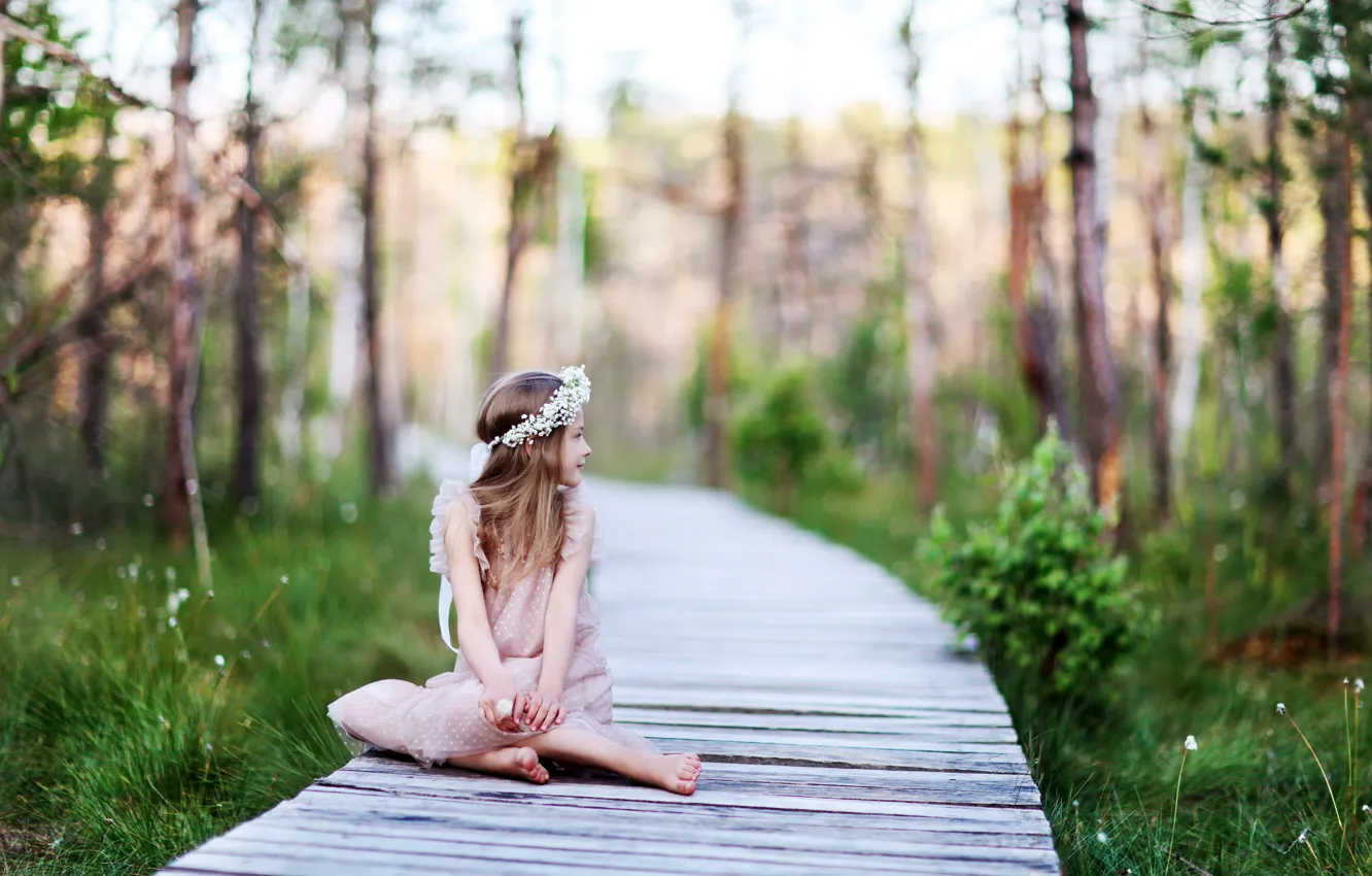 Photo wallpaper nature, background, girl