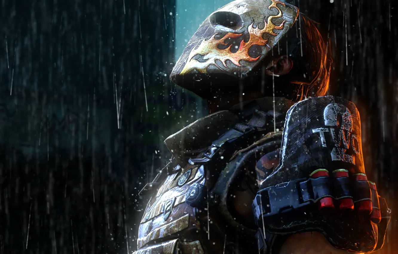 Photo wallpaper rain, soldiers, Army of Two, Elliot Salem