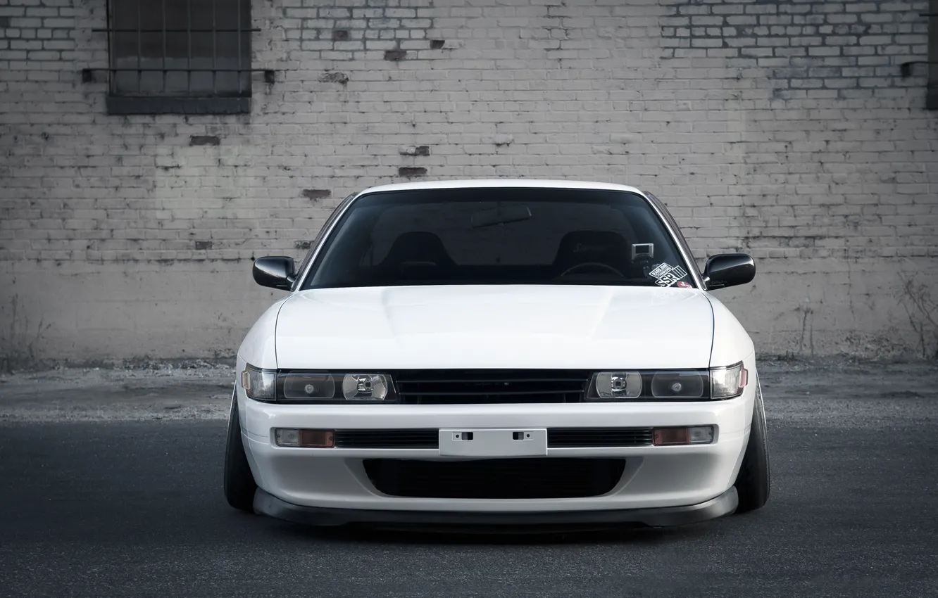 Photo wallpaper White, sedan, Nissan Silvia, S13