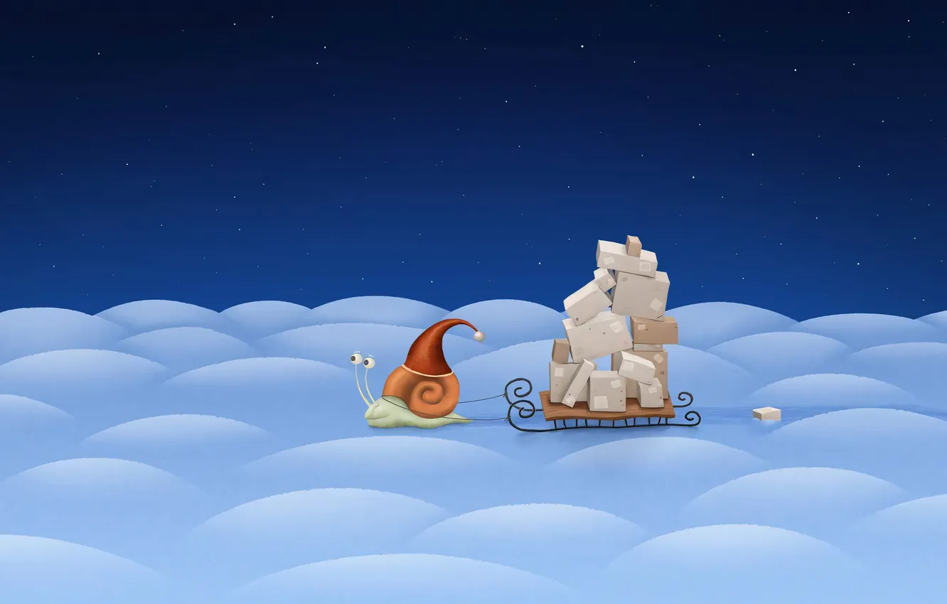 Photo wallpaper box, snail, art, vladstudio