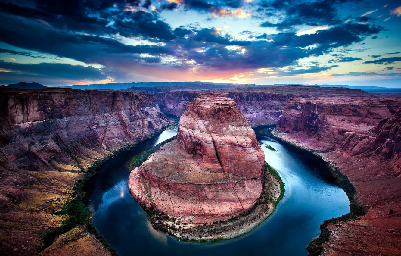 Photo wallpaper landscape, mountains, river