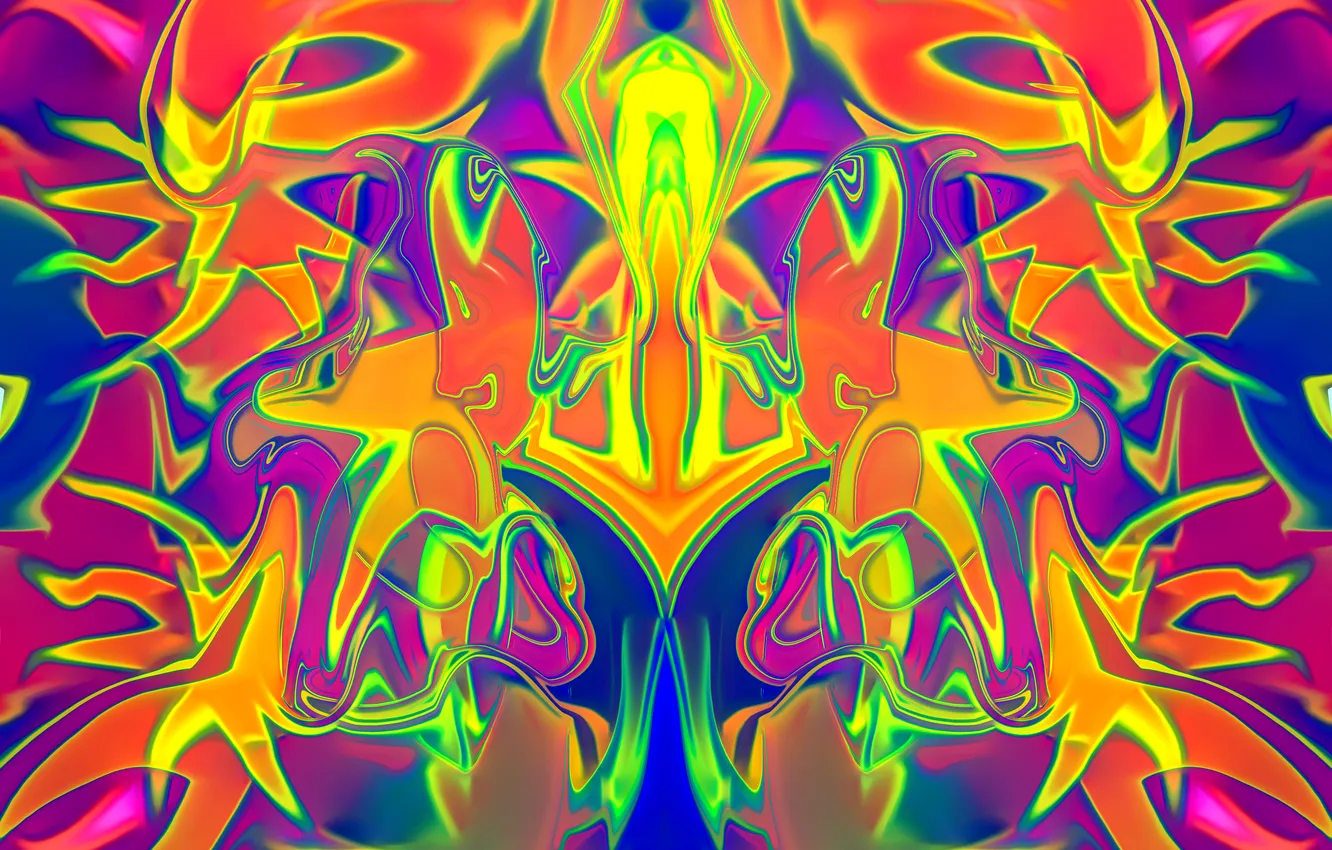 Photo wallpaper light, pattern, color, fractal, chaos, symmetry