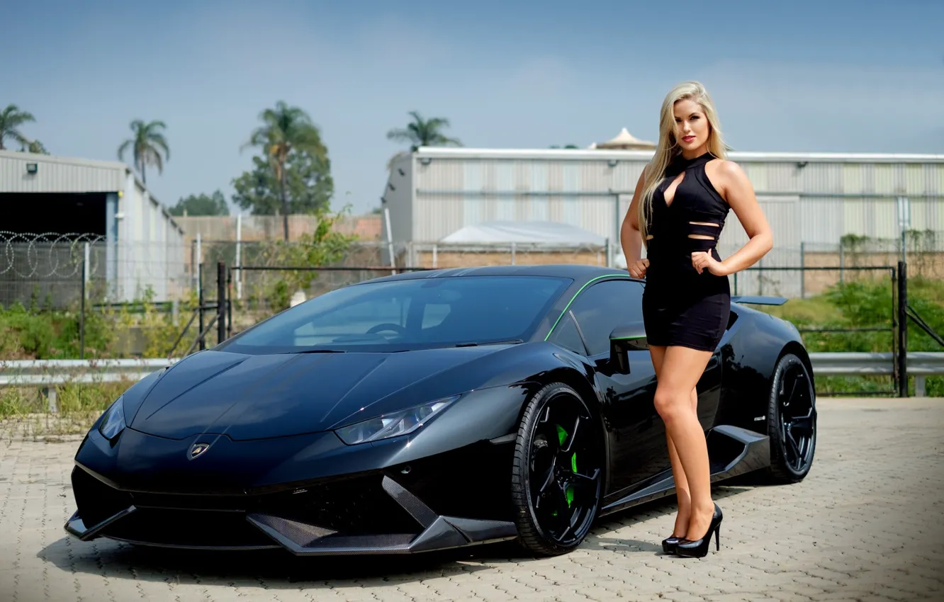 Photo wallpaper auto, erotic, look, Lamborghini, beautiful girl, posing on the car, LAURA BISHOP
