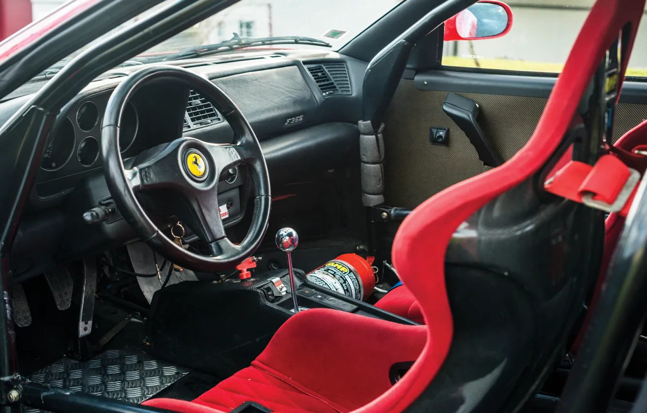 Photo wallpaper Ferrari, F355, steering wheel, torpedo, Ferrari F355 Challenge