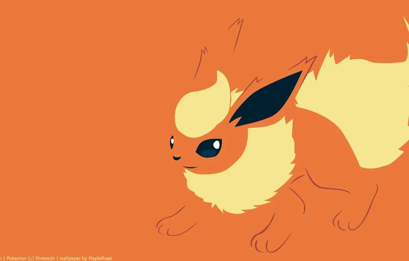 Photo wallpaper fire, tail, ears, fire, tail, pokemon, pokemon, flareon