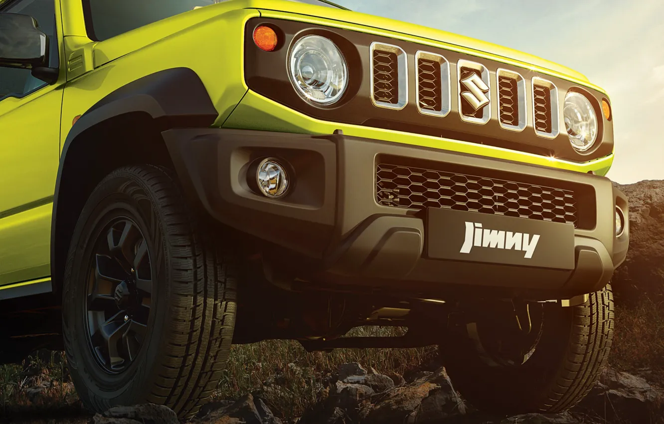 Photo wallpaper Suzuki, grille, Jimny, 2023, part of the car, Suzuki Jimny