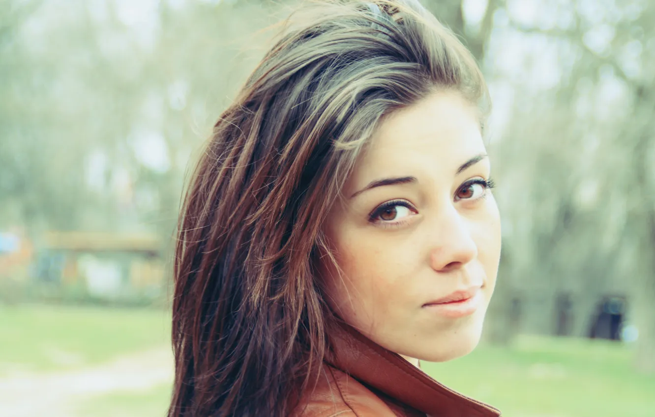 Photo wallpaper look, girl, the wind, arrows