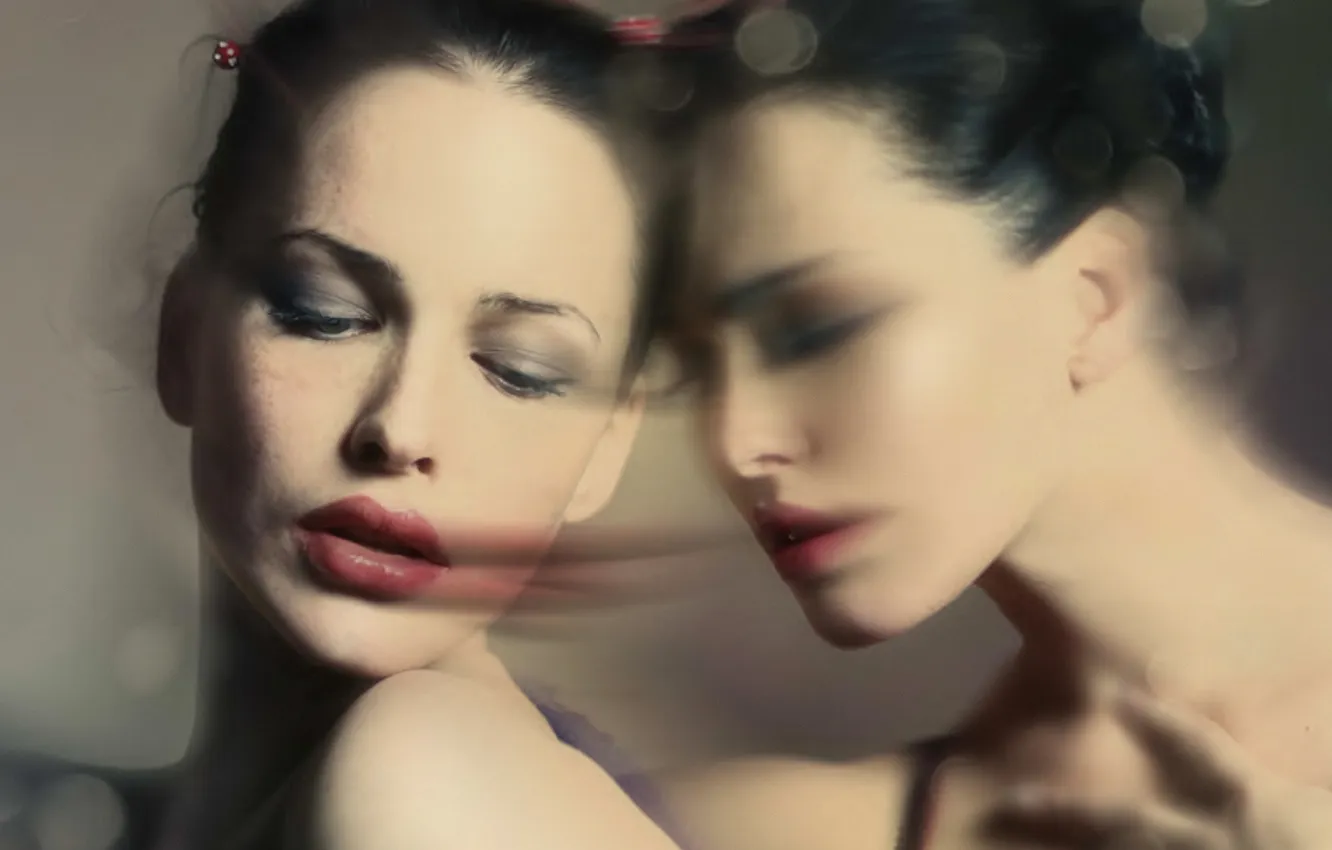 Photo wallpaper girl, Wallpaper, kiss