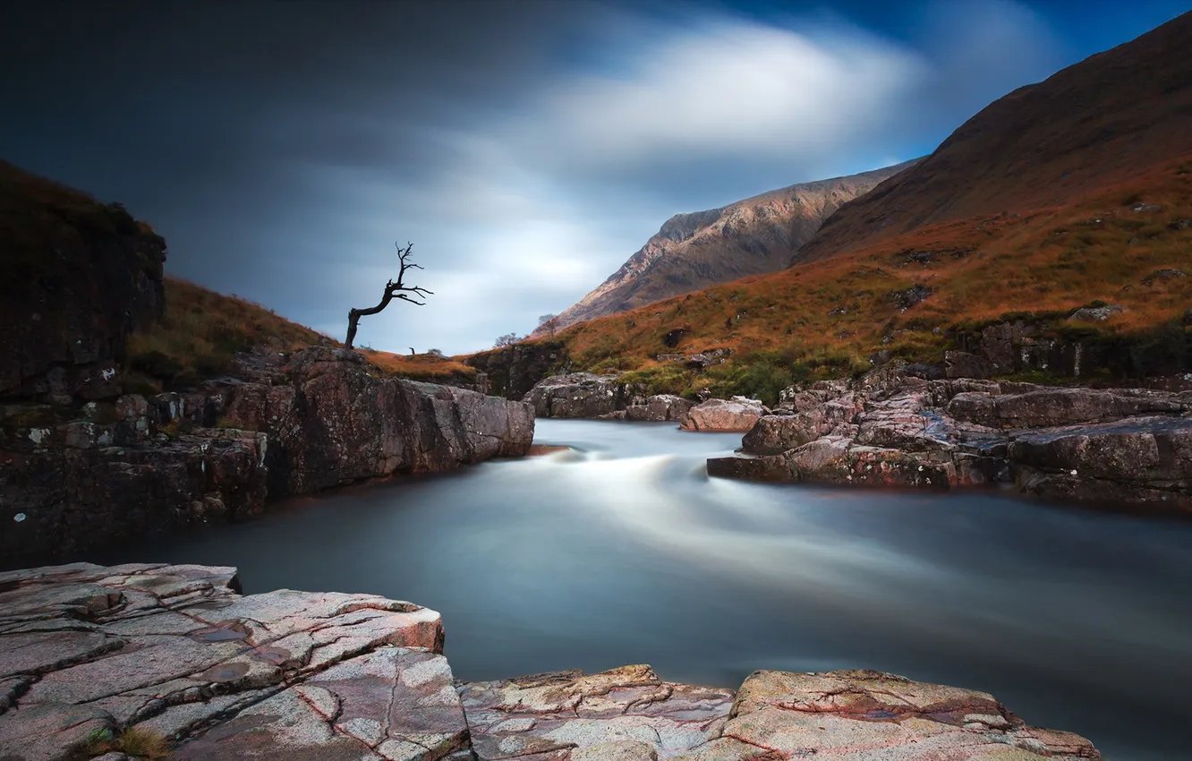 Photo wallpaper nature, river, stones
