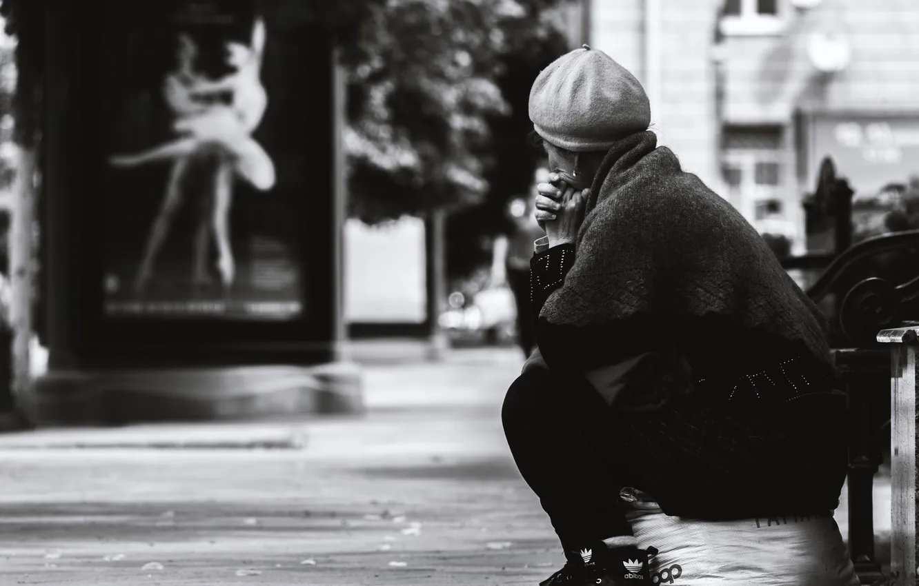 Photo wallpaper the situation, black and white, Denis Trufanov