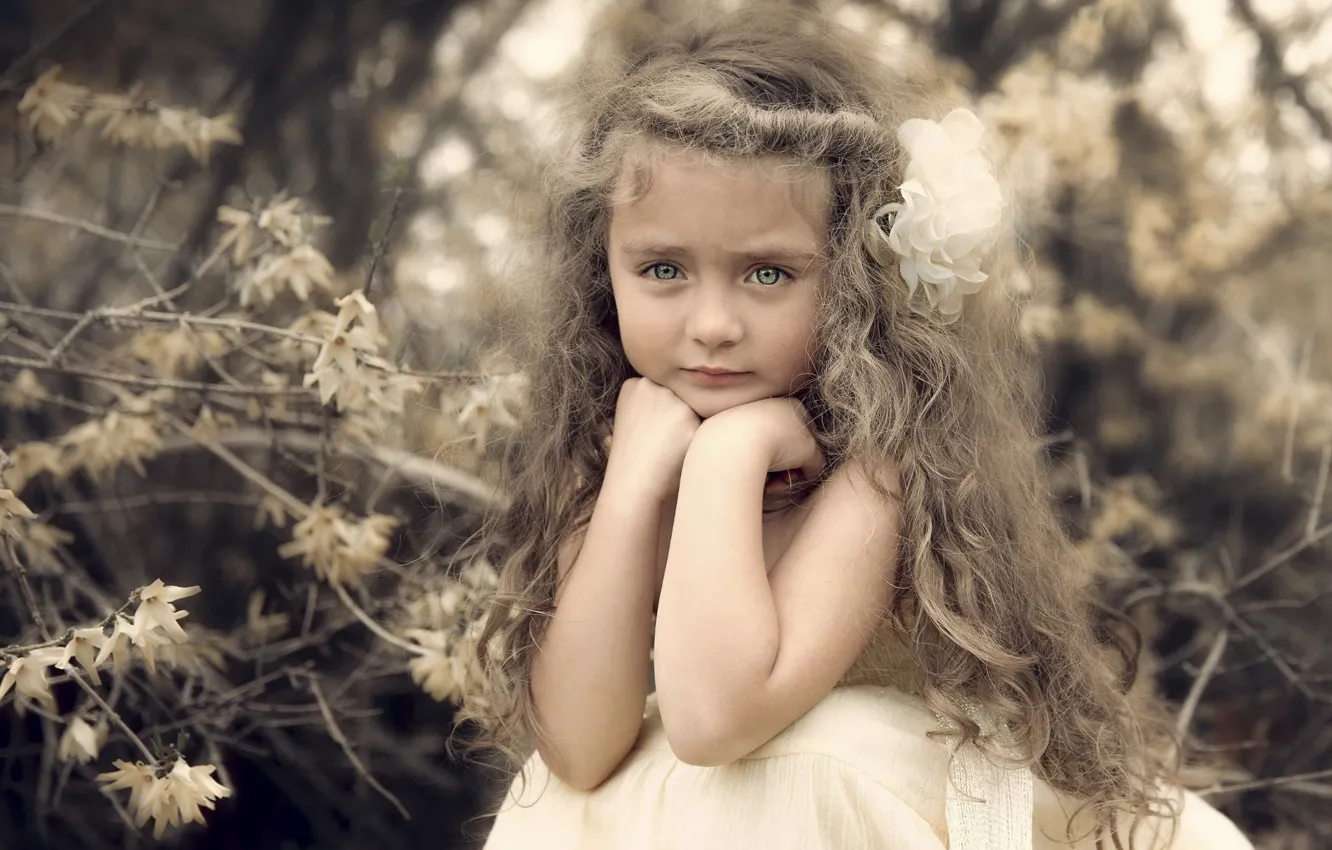 Photo wallpaper portrait, girl, curls, curls