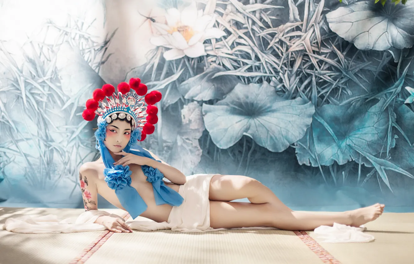 Photo wallpaper girl, pose, background