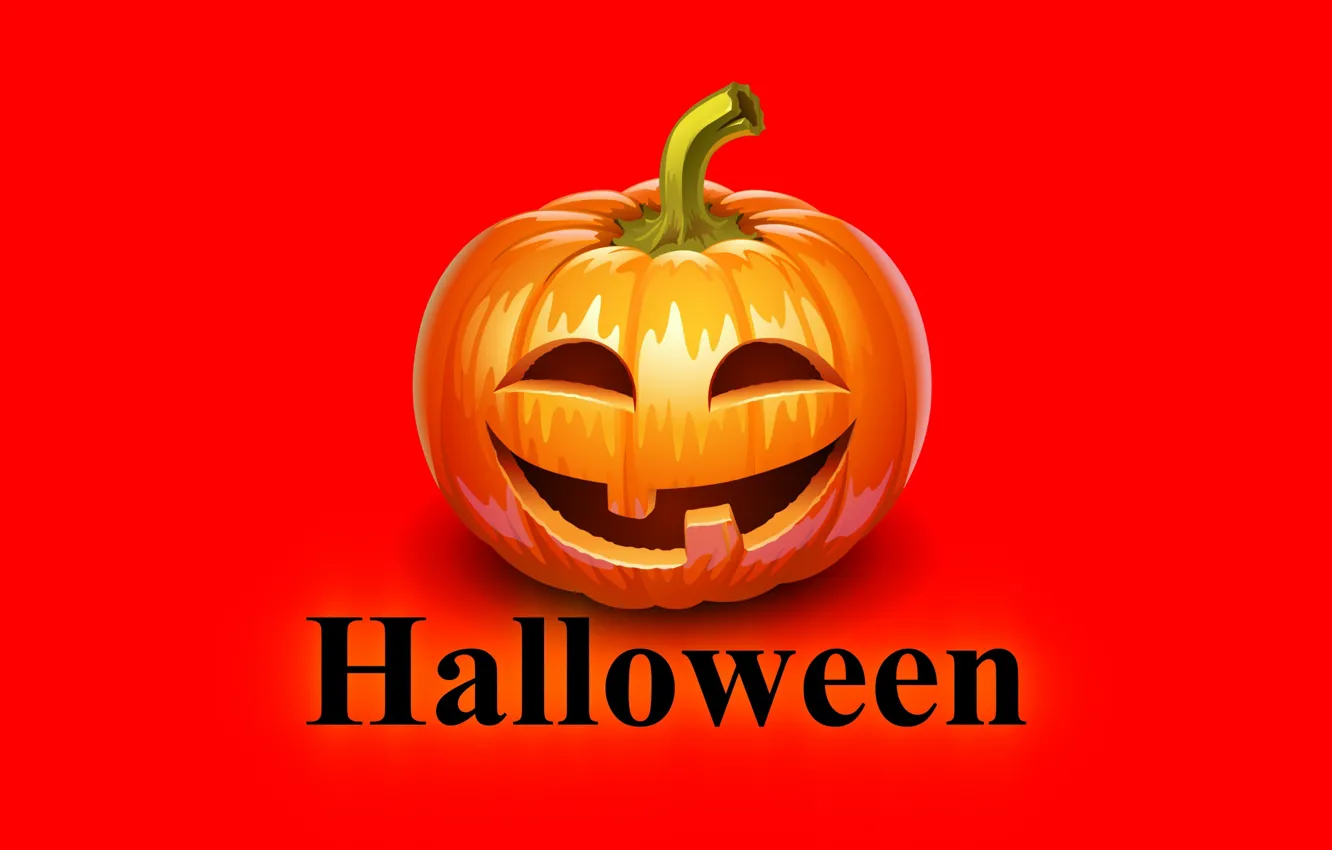 Photo wallpaper holiday, the inscription, Wallpaper, Halloween, pumpkin, Halloween, picture, red background
