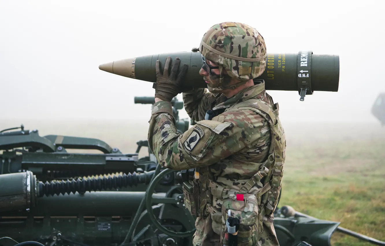 Photo wallpaper Germany, USA, Germany, Marines, howitzer, U.S. Army, US army, M777 Howitzer