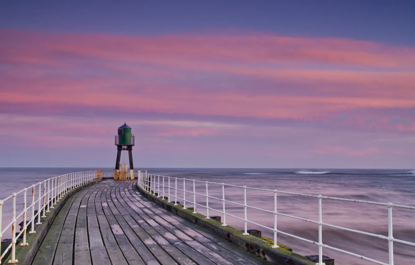Photo wallpaper sea, the sky, water, landscape, bridge, nature, background, widescreen