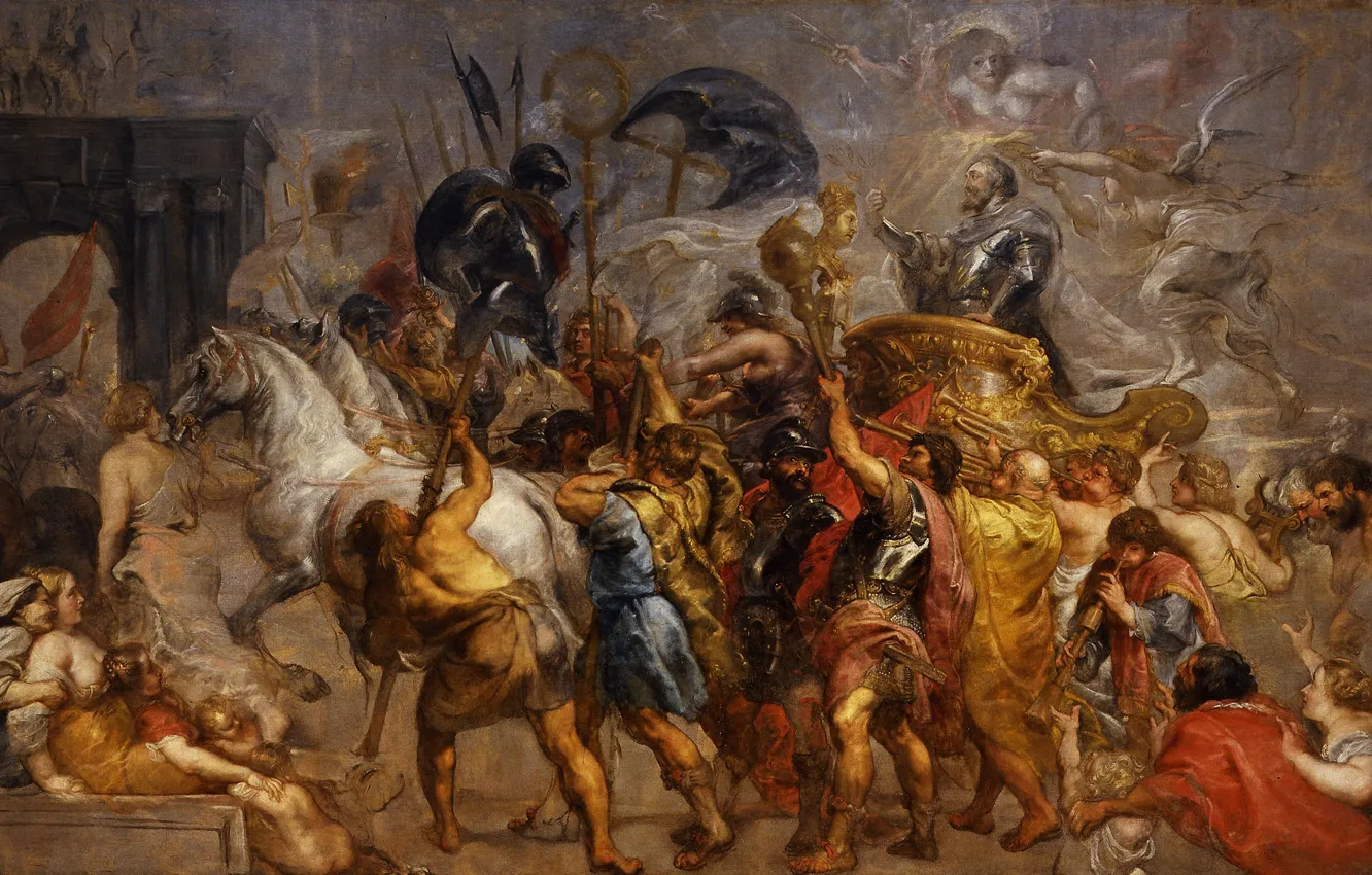 Photo wallpaper picture, history, Peter Paul Rubens, Pieter Paul Rubens, Triumphal Entry of Henry IV into Paris