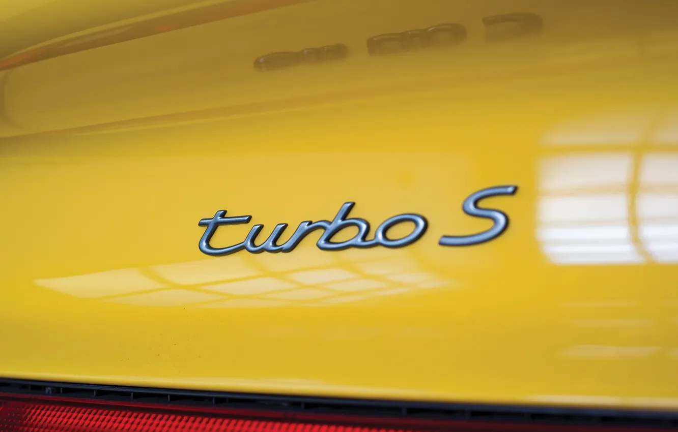 Photo wallpaper 911, Porsche, close-up, badge, Porsche 911 Turbo S