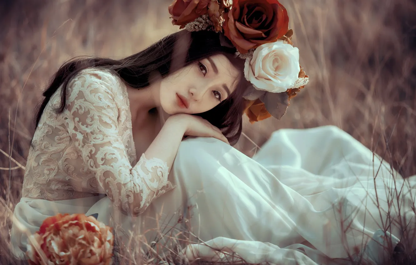 Photo wallpaper summer, girl, Asian