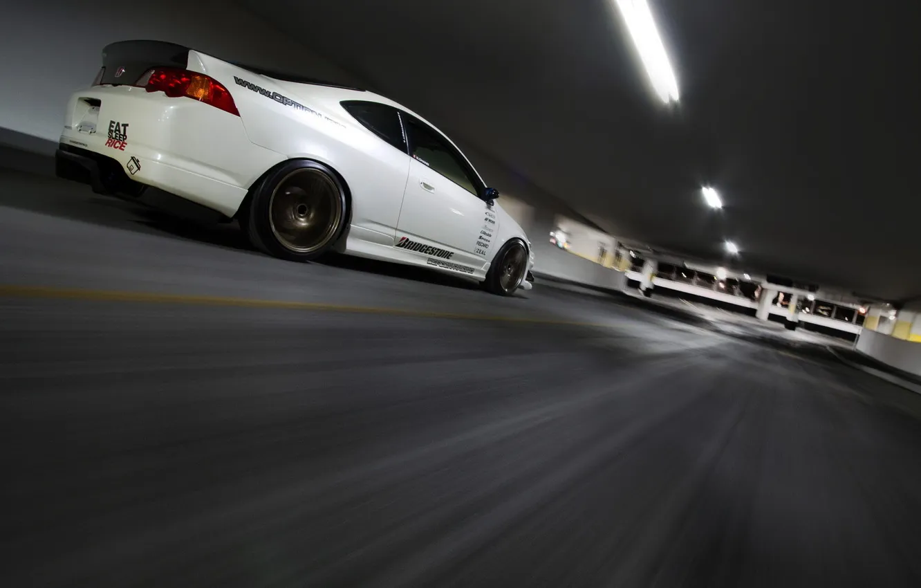 Photo wallpaper Parking, Honda, in motion, Honda, tuning, Civic