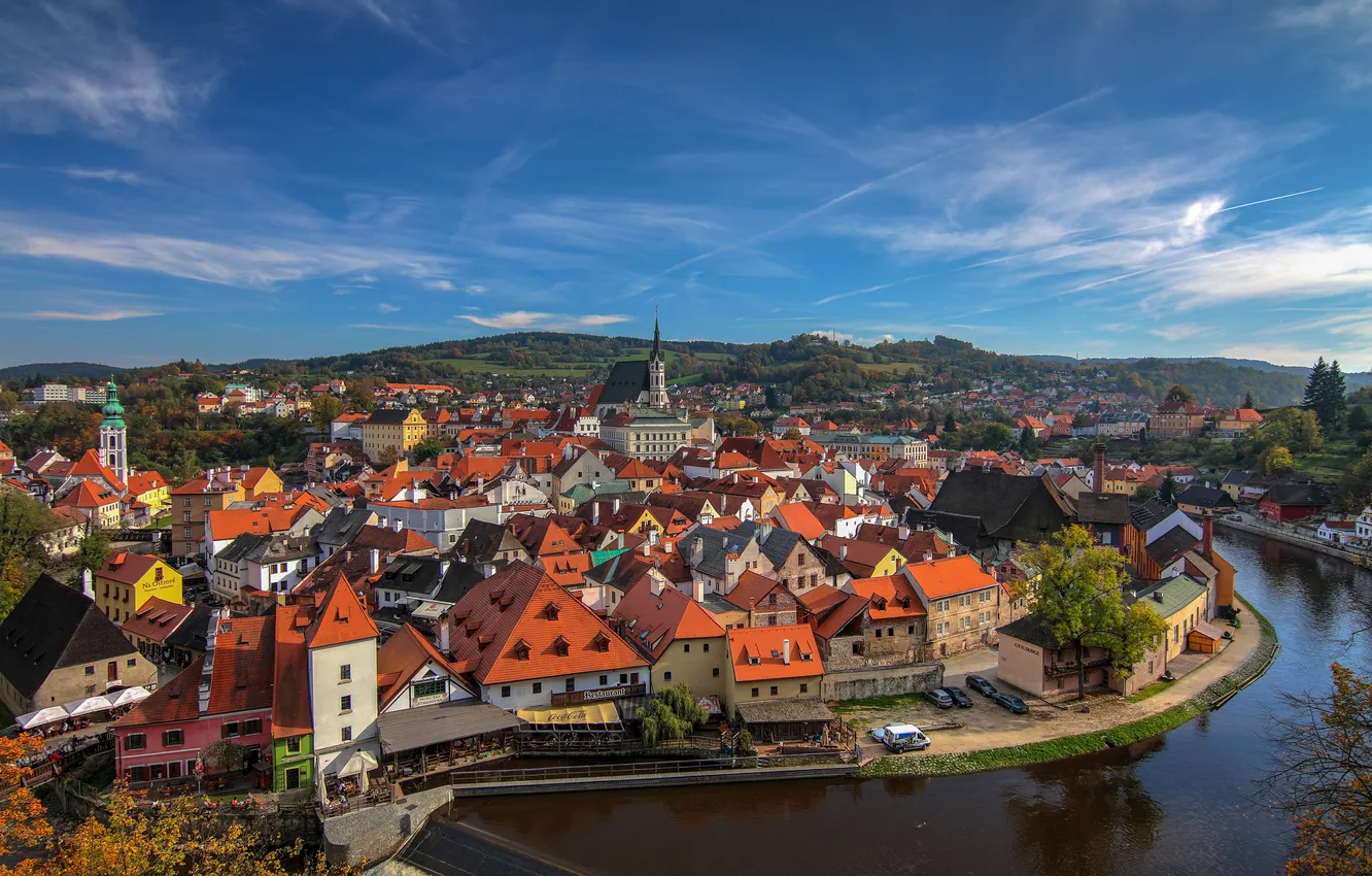 Photo wallpaper river, building, Czech Republic, Cesky Krumlov