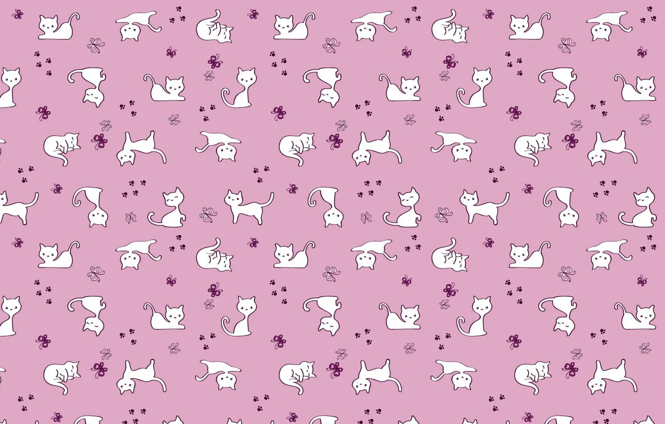 Photo wallpaper cat, background, texture, art, kitty, children's