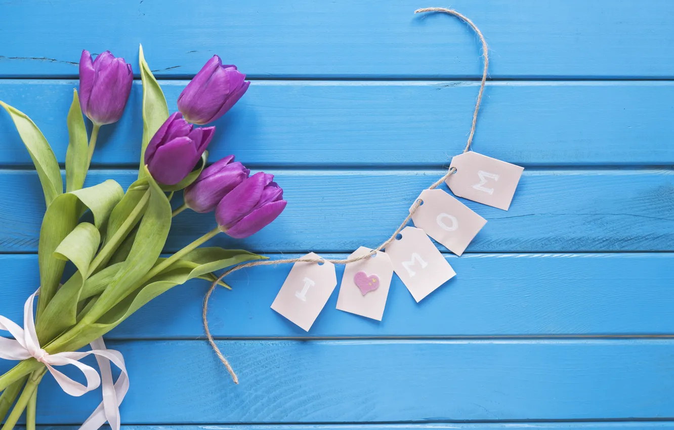 Photo wallpaper flowers, bouquet, tulips, love, fresh, wood, flowers, romantic
