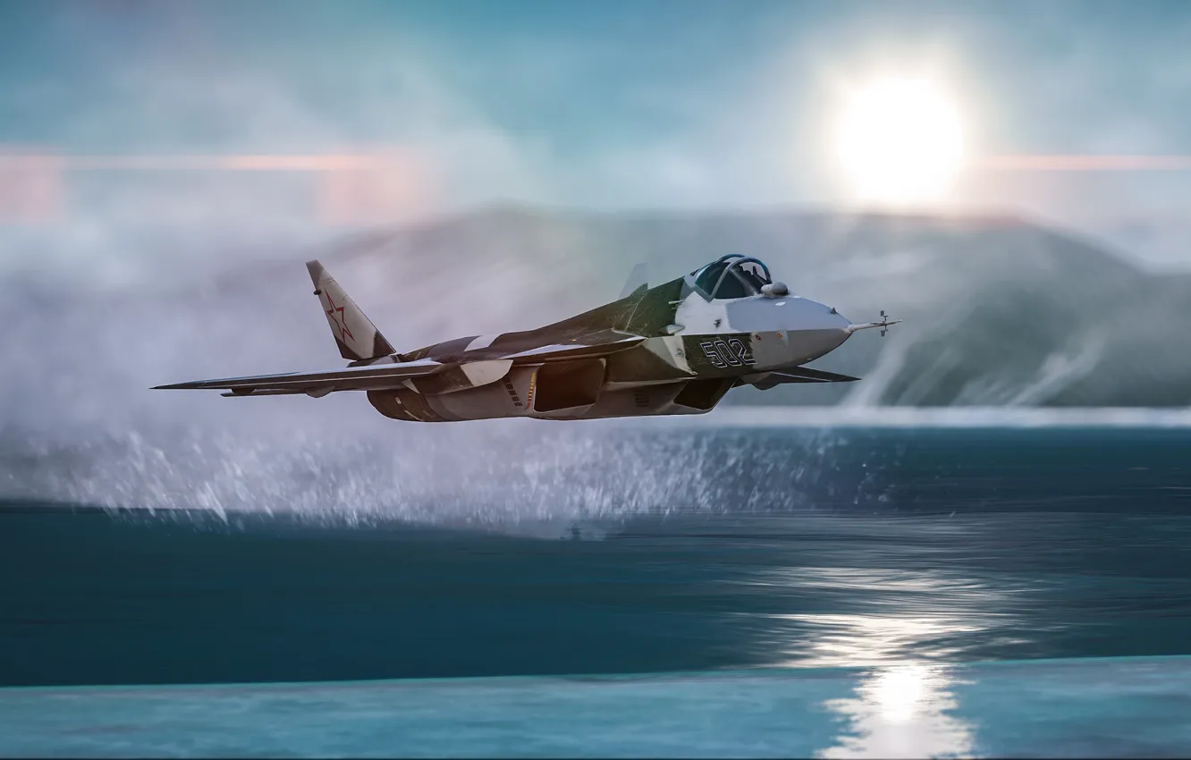 Photo wallpaper water, flight, squirt, rendering, fighter