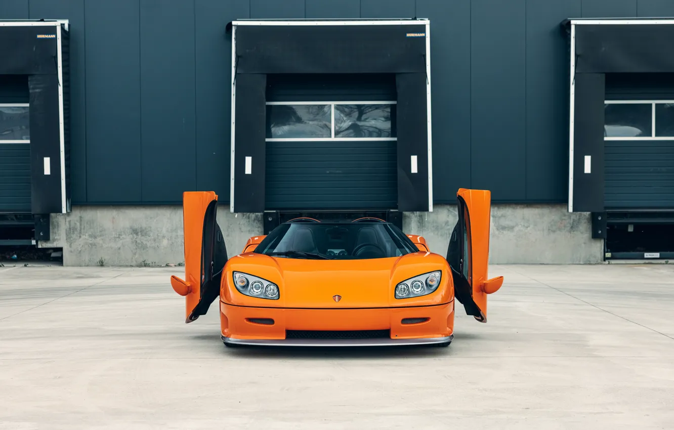 Photo wallpaper Koenigsegg, orange, doors, front view, CCR, Koenigsegg CCR