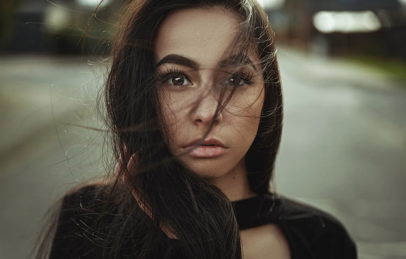Photo wallpaper the wind, hair, portrait