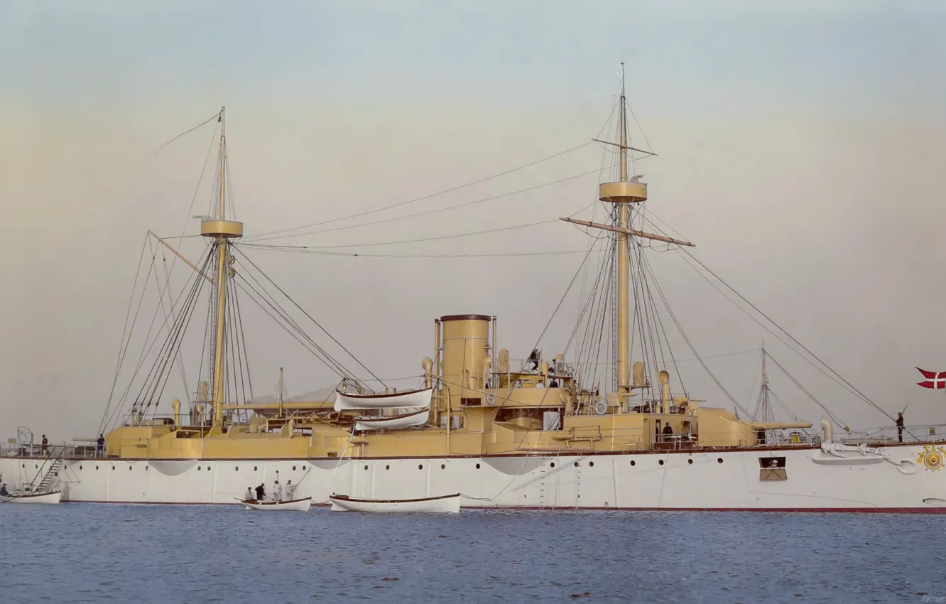 Photo wallpaper Denmark, cruiser, armored, Valkyrien