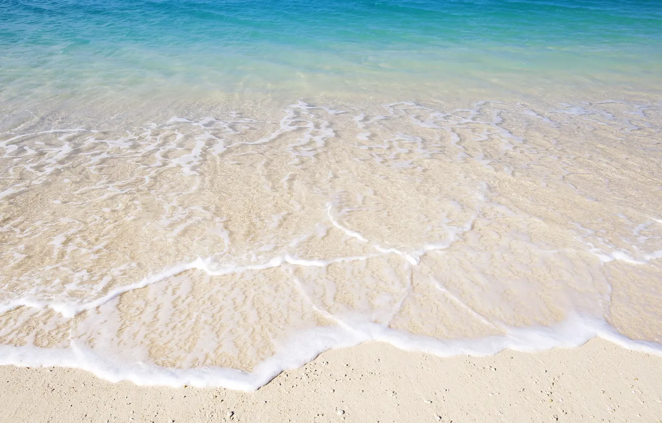 Photo wallpaper sand, water, shore