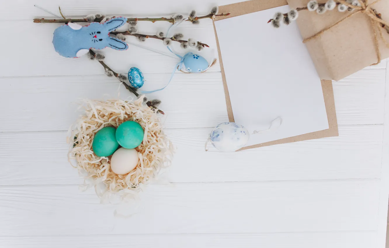 Photo wallpaper eggs, rabbit, Easter, socket, Holiday, Verba
