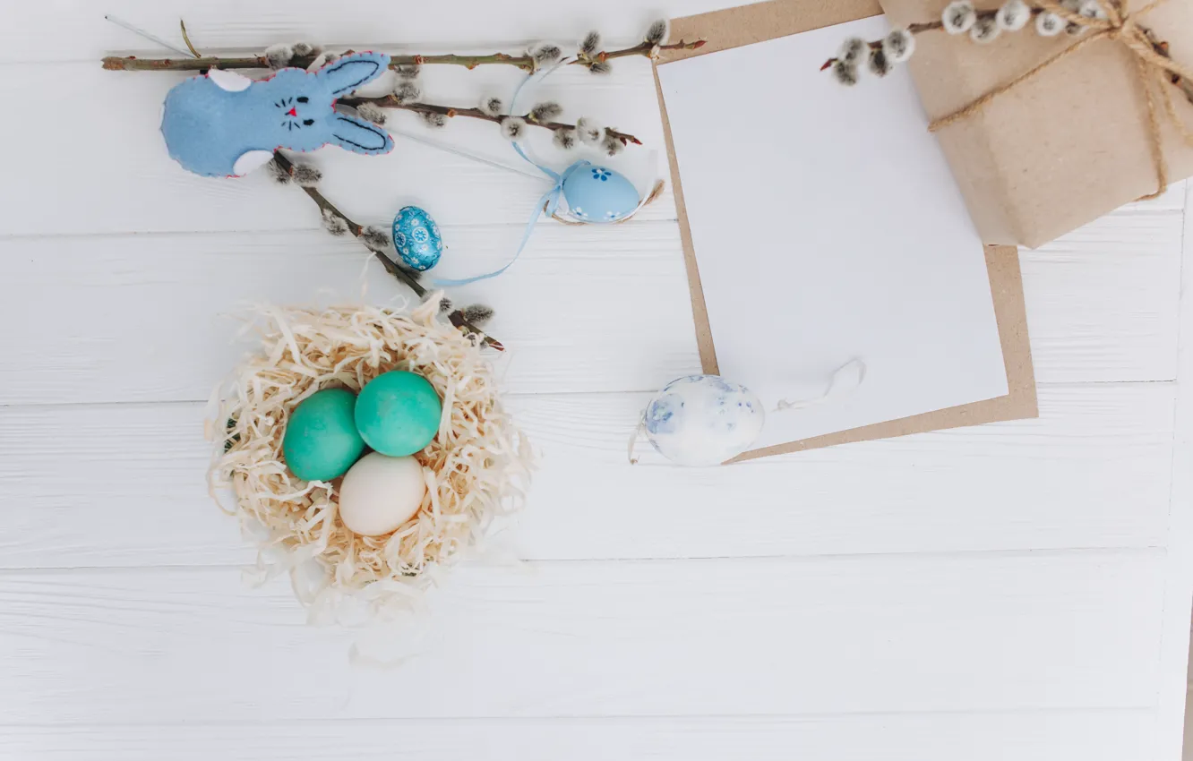 Photo wallpaper holiday, eggs, rabbit, Easter, socket, Verba