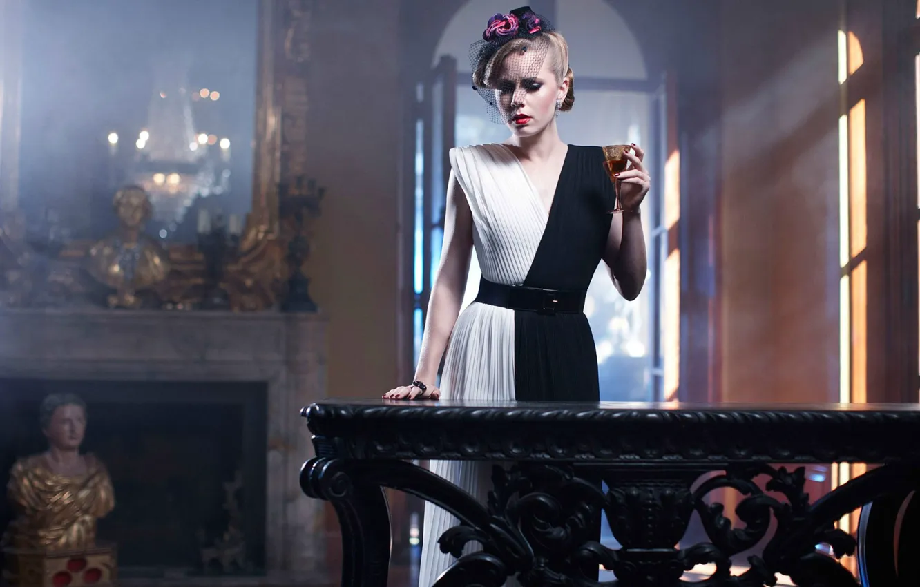 Photo wallpaper glass, mirror, window, veil, Amy Adams