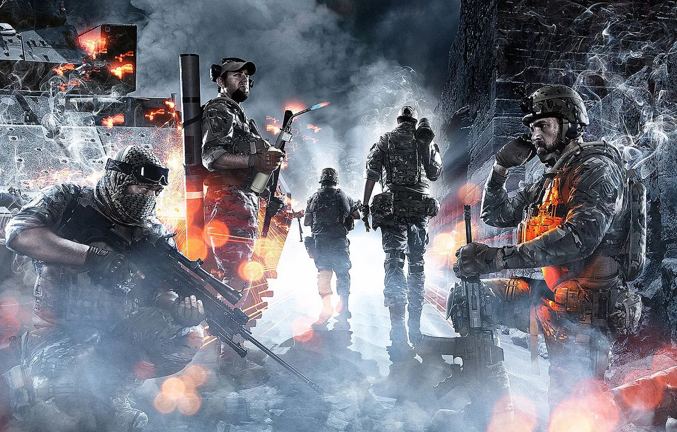 Photo wallpaper night, war, soldiers, Battlefield 3, Battlefield 3