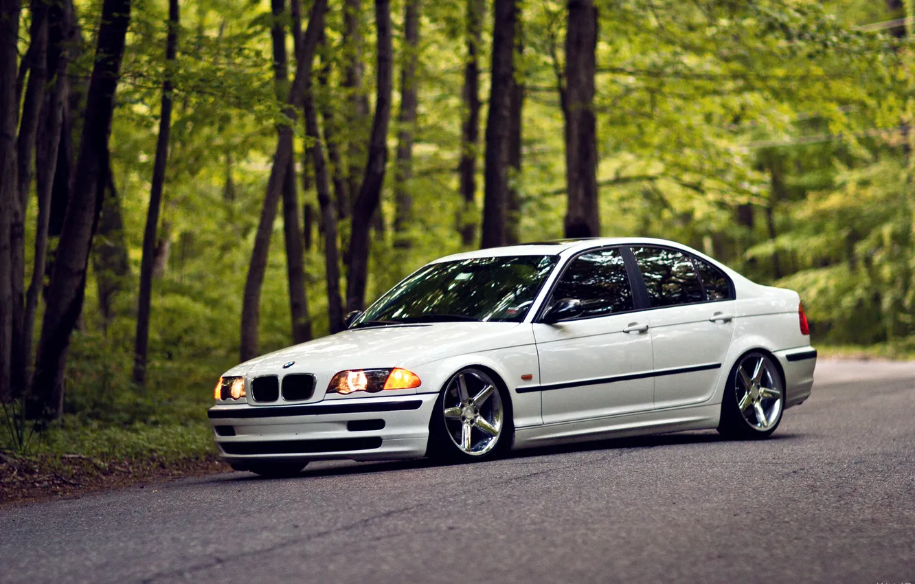 Photo wallpaper BMW, BMW, white, E46, 325i