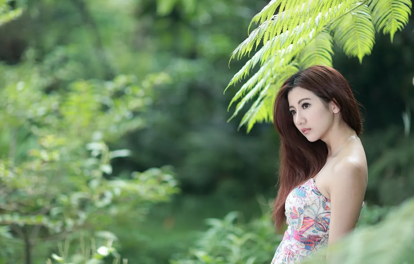 Photo wallpaper look, girl, Asian