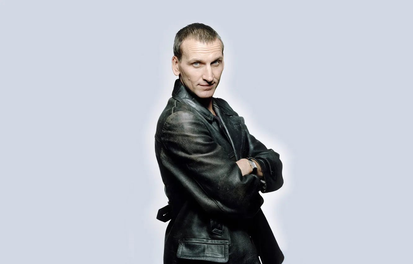 Photo wallpaper smile, background, actor, male, Doctor Who, Doctor Who, leather jacket, kozhanka