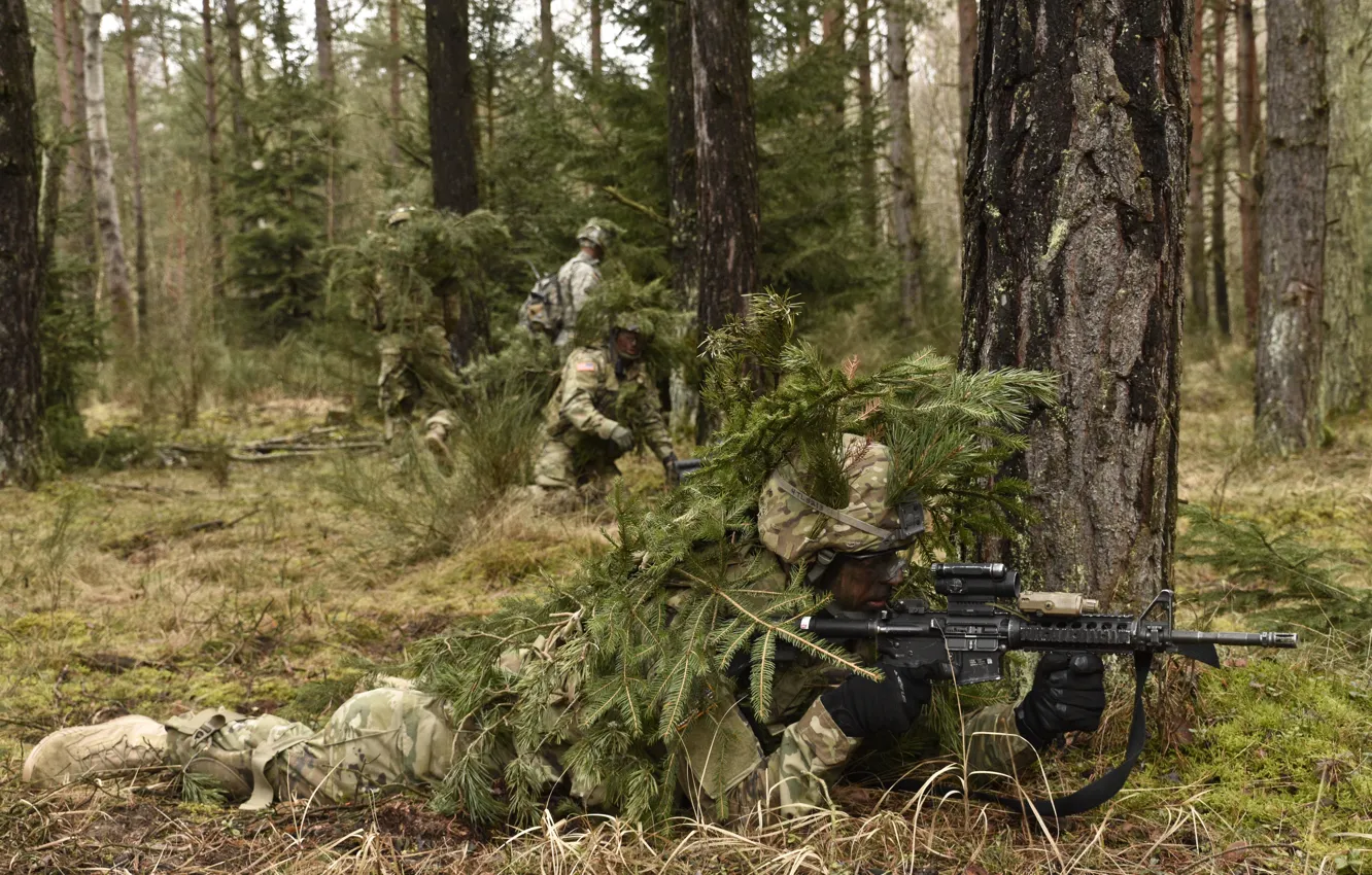 Photo wallpaper weapons, army, soldiers