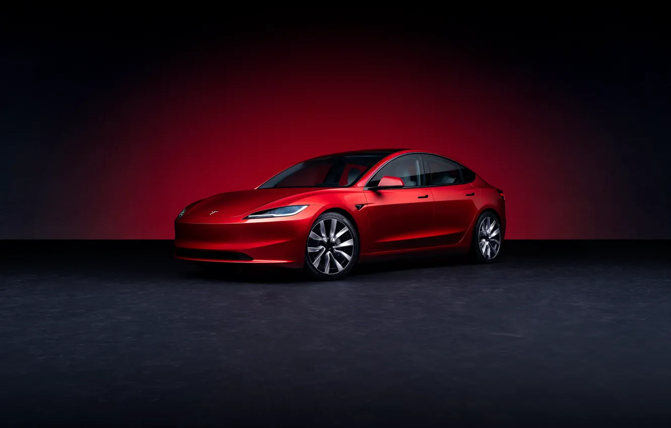 Photo wallpaper Tesla, model 3, Electric Vehicle
