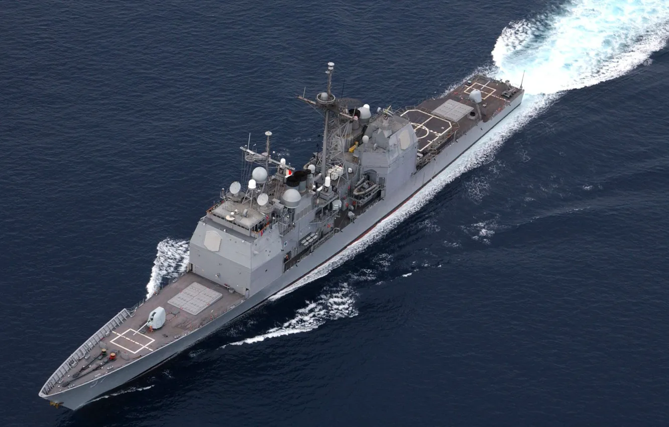 Photo wallpaper cruiser, "Ticonderoga", US NAVY, Cruiser URO, USS Lake Champlain (CG-57), Ticonderoga, URO