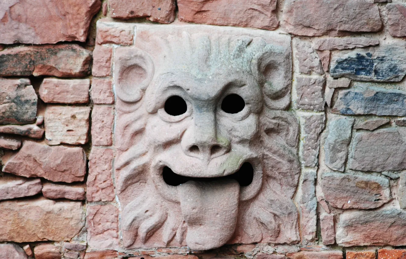 Photo wallpaper mask, the drain, masonry