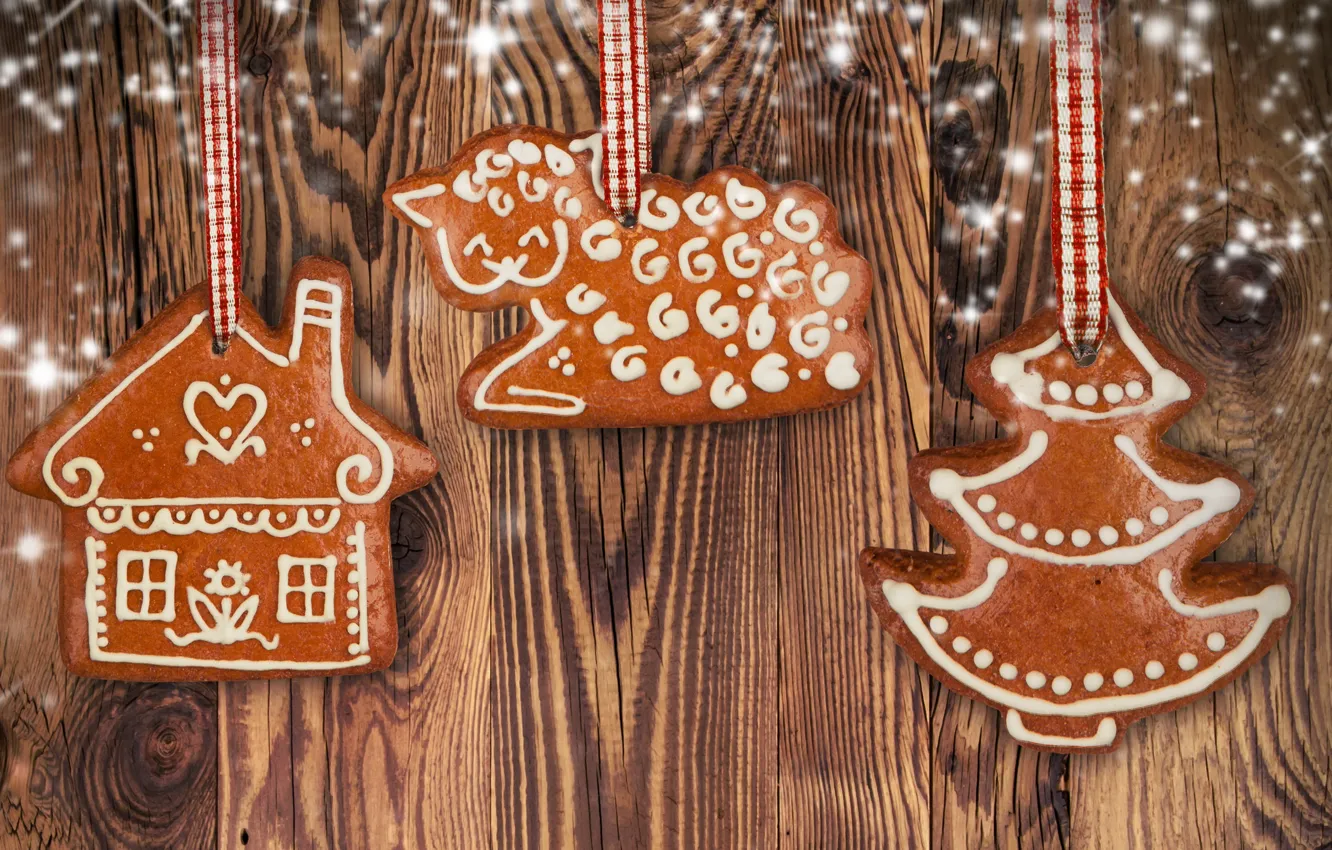 Photo wallpaper holiday, Christmas, man, sweets, New year, Christmas, cookie, figure