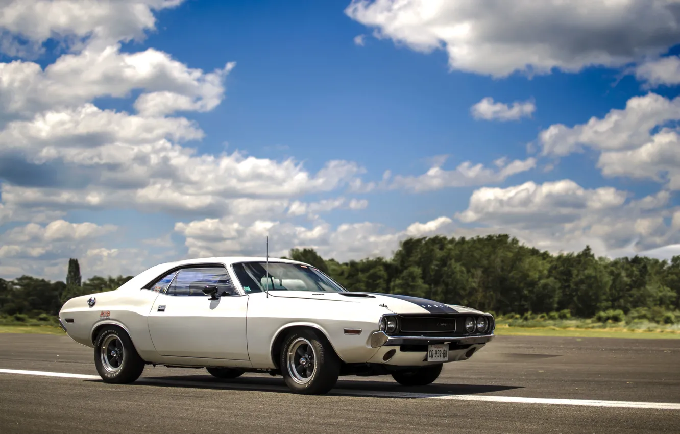 Photo wallpaper Dodge, Challenger, white, '1970