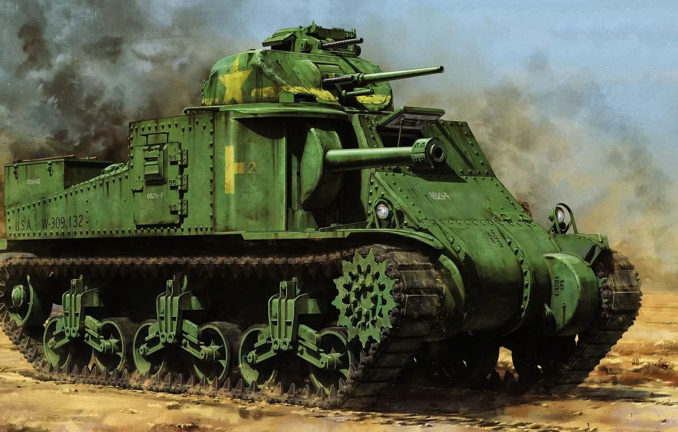 Photo wallpaper USA, US Army, M3 Lee, American medium tank